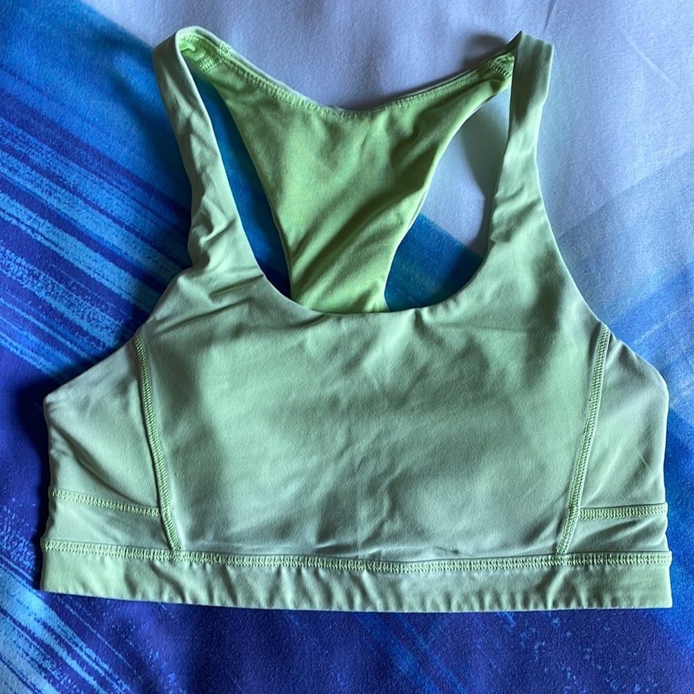 Lululemon lime green racerback sports bra size 4